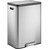 EKO - Pattumiera a pedale EcoCasa 2 45 litri - Acciaio inox plastica - Acciaio inox opaco
