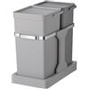 EKO - Cestino da incasso Deco 20+15 litri - Plastica Acciaio inox - Grigio