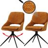 Mendler set di 2 sedie per sala da pranzo HWC-N73, sedia da cucina, girevole con ritorno automatico, tessuto/ceniglia (490g/m²) Oeko-Tex ~ giallo ocra