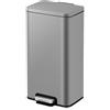 EKO - Pattumiera a pedale Madison 30 litri - Plastica in acciaio inox - Colore grigio