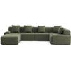 MILY SOFA Milysofa Sofamous: divano angolare modulare a 5 posti con chaise longue, in velluto a coste verde salvia