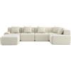MILY SOFA Divano angolare modulare a 5 posti Milysofa Sofamous con chaise longue in velluto a coste beige chiaro