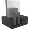 ICY BOX Club Case 2925, custodia per HDD, SSD e M.2, interfaccia Serial ATA III, compatibile con dischi da 2.5, 3.5 e M.2, capacità fino a 48 TB, connessione USB 3.2 Gen 2 (3.1 Gen 2) Type-C, colore nero