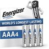 Energizer Ultimate Lithium AAA (Confezione da 4) Pile 1,5V - Le batterie AAA di più lunga durata al mondo - 25 anni di conservazione - 100% imballaggio riciclabile privo di plastica
