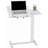 VEVOR Tavolino da Letto Mobile con Scrivania Ribaltabile e 4 Ruote Nascoste, Scrivania per Laptop, Ruote Regolabili in Altezza e Angolazione con Portabicchieri, Portatile da Letto, Bianco