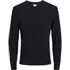 JACK & JONES - Maglione da Uomo Jjebasic con Scollo a V Nero (Black Black) XXL
