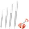 Carehabi Lime per Unghie in Acciaio Inossidabile 4 Pezzi Lima Unghie Doppia Faccia con Manico in Plastica 12.5 15.2 17.2 9.2 cm
