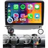 Hodozzy 【2+64G】Hodozzy Carplay Autoradio per Toyota Yaris 1999-2005, Touchscreen da 9 pollici con Android Auto/DSP/WiFi/GPS/RDS/FM/Bluetooth/USB