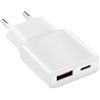 Security-01 USB C Fast Charger, 20 W PD 3.0, Dual Port Slim Plug USB-C & USB-A, Alimentatore rapido per iPhone 17 17Pro 16 16Pro 16Pro Max 15 14 13 12 11, Samsung Telefono Bianco