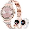 fitonyo Smartwatch donna con Diamant,3 Cinturini,1,27 HD Smart Watch con Chiamate Bluetooth,Pressione/Sonno/Passi/HR/SpO2/Calorie,IP68 120+ Sportivo orologio donna smartwatch per Android/iOS,Oro rosa