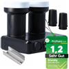 GSS [ Test molto buono, Note 1.2 *] GSS Basic Monoblock Twin LNB Astra Hotbird per 2 partecipanti e 2 satelliti, 2 ingressi HD 4K LNC per collegamento diretto (TV, ricevitore satellite) LMB per parabola