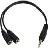 OcioDual Sdoppiatore Cuffie Nero Cavo Audio Jack da 3.5mm Maschio a Doppio Femmina Y Splitter Adattatore Aux per Auricolare MP3