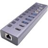 i-Tec Hub USB CACHARGEHUB9LAN Grigio
