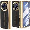 QUYISHAN Custodia a libro in pelle per Honor Magic V5, con protezione per cerniera e protezione per lo schermo antigraffio, custodia protettiva antiurto, colore nero