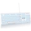 SbocKeeb Tastiera Illuminata PC, Tastiere Membrana Retroilluminati LED con Cute Tasti Rotondi, 104 Tasti Fullsize Tastiera USB Filo per PC/Win/Mac/Laptop QWERTY americana