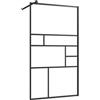 vidaXL Parete per Doccia Walk-in Vetro Trasparente ESG 90x195 cm Nera