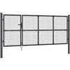 vidaXL Cancello da Giardino in Rete Antracite 350x125 cm in Acciaio Zincato