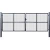 vidaXL Cancello da Giardino in Rete di Acciaio Zincato 400x150 cm Grigio