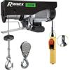 Ribimex Paranco Elettrico da 300/600 Kg con Puleggia, Motore Monofase da 1050 W, Cavo in Acciaio di 18 m, Velocità di Sollevamento Fino a 8 m/min per Uso Domestico e Industriale - PE300/600C/1