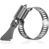 YoiYee Morsetto per tubo 14-27mm, morsetto regolabile in acciaio inox 304 con vite a mano, fascetta a farfalla in metallo con attacco a vite senza fine per fissare tubi gas/carburante, confezione da 4