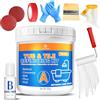DecorRom Vernice per Vasca da Bagno Bianca 500g, Vernice per Piastrelle, Kit per Rinnovamento Vasca da Bagno e Lavandini, Resistente all'Acqua e Antigraffio con Attrezzi