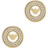 Emporio Armani Orecchini da donna in acciaio inossidabile o semi-preziosi con chiusura push back, Oro tenue