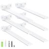 Yeabett - Set di 6 supporti per mensole da 30 cm, in metallo con viti, portata 70 kg, colore: Bianco