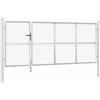 vidaXL Cancello da Giardino in Rete Argento 350x125 cm in Acciaio Zincato
