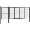 vidaXL Cancello da Giardino in Rete Antracite 400x125 cm in Acciaio Zincato