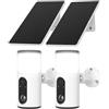 ANRAN 2K Telecamera Esterna da Parete con Solare, Luce Integrata, 2Pz | 2,4GHz WiFi, Videocamera Sorveglianza Senza FiLi, Luce Attivata dal Movimento, Rilevamento PIR, Visione notturna Colori