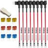 Gebildet 8PCS Add-a-Circuit Micro 2 Fuse Tap, Piggy Back Blade Holder Con Cablaggio, 9pcs Micro 2 (5A 10A 15A) e Fuse Puller per 12V 24V