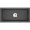 LKJVFCPW Lavello da incasso fatto a mano in acciaio inox, 60 x 30 x 20 cm, nero, lavello da cucina con scarico a forma di X, per incasso e incasso