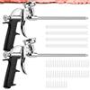 GBKDQQ Set di 2 pistole in schiuma PU, professionale in metallo, con 54 ugelli (4 lunghi + 50 corti), pistola in schiuma PU per sigillare, riempire e montare per fai da te e professionisti