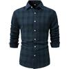 Zanisouta Camicia da uomo a quadri, slim fit, in flanella, a maniche lunghe, da lavoro, calda, a quadri regolari, con bottoni, casual, business, Oktoberfest, a maniche lunghe