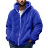 Zanisouta Felpa da uomo in pile Teddy, con cappuccio, casual, con cappuccio, invernale, calda, con cappuccio, con chiusura lampo, in morbido pile, oversize, giacca invernale in peluche