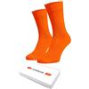 ONESCK Calzini in cotone super morbido dai colori vivaci in tinta unita per uomo e donna, Arancione, 7-12