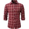 Zanisouta Camicia da Uomo a Quadri Camicia Tradizionale Slim Fit in Flanella a Maniche Lunghe Camicia da Lavoro Calda Camicia da Legnaia Regular Camicia a Quadri con Bottoncini Blusa Casual Business