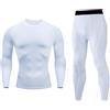 Zanisouta Biancheria intima funzionale da uomo, traspirante, per ciclismo, sport, termica, set con leggings e maglia funzionale, ciclismo, fitness, yoga, compressione, asciugatura rapida