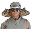 Générique Cappello da pescatore ventilato a energia solare con batteria al litio a lunga durata, protezione solare e ventilatore integrati per giornate di sole ed escursionismo, cachi., Taglia Unica