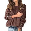 Generico Maglie Donna Elegante a Collo Alto Intrecciato Casual Lavorato a Maglia per Autunno e InvernoPullover Maglione Lavorato Maglia