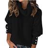 Generico Maglie Donna Elegante a Collo Alto Intrecciato Casual Lavorato a Maglia per Autunno e InvernoPullover Maglione Lavorato Maglia