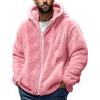 Zanisouta Felpa da uomo in pile Teddy, con cappuccio, casual, con cappuccio, invernale, calda, con cappuccio, con chiusura lampo, in morbido pile, oversize, giacca invernale in peluche