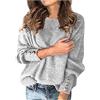 Generico Maglie Donna Elegante a Collo Alto Intrecciato Casual Lavorato a Maglia per Autunno e InvernoPullover Maglione Lavorato Maglia