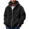Zanisouta Felpa da uomo in pile Teddy, con cappuccio, casual, con cappuccio, invernale, calda, con cappuccio, con chiusura lampo, in morbido pile, oversize, giacca invernale in peluche