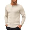 Zanisouta Maglia a maniche lunghe da uomo a coste, termica, con abbottonatura, foderata, funzionale per il tempo libero, slim fit
