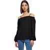 Urban Classics Ladies Cold Shoulder Longsleeve Donna Maglia Maniche Lunghe Nero 100% Viscosa Largo