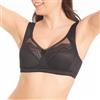 Selene, Reggiseno Donna Senza Ferretto e Imbottitura, con Coppe Decorate in Pizzo e Spalline Larghe Comfort, Collezione Alessia, Colore Nero, Taglia 7C