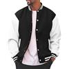 Zanisouta Giacca invernale da uomo Slim Fit Giacca casual Baseball Bomber Classica Patchwork Giacca sportiva Casual Letterman Urb College Felpa Colletto alla coreana Streetwear Varsity Giacca, O nero