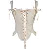Zanisouta Corsetto da donna Renaissance, Vintage Bustier, Lace Up, Corsetto Medievale, Corsetto Steampunk, Top a Bustier, Camicia Vittoriana, Stile Retro, Mantello, Top a Schiena Scoperta, O kaki, M