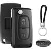 BouGPeng Guscio per Chiave Auto 2 Tasti Telecomando di Ricambio CE0523